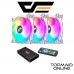 FAN AIGO DARKFLASH LED CF8 PRO 3IN1 12CM PWM RGB 1100RPM 3PCS PACK W/CONTROLLER