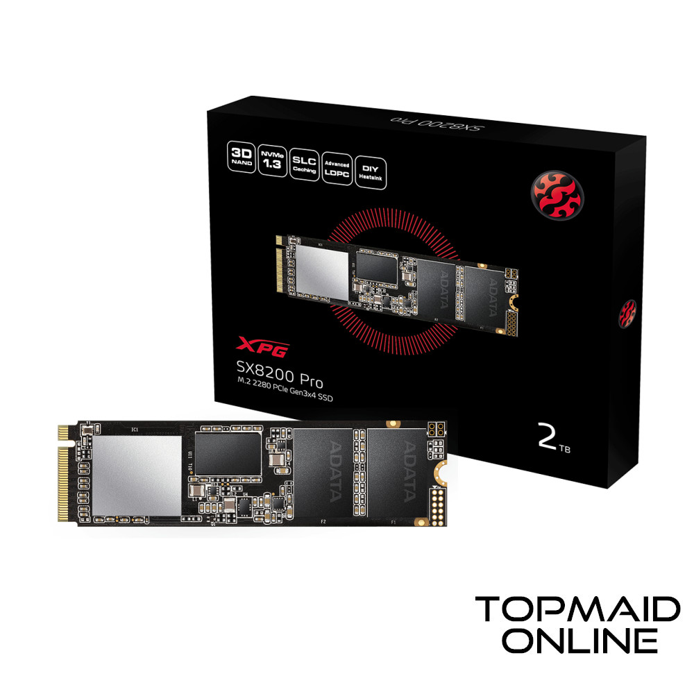SSD ADATA M.2 SATA-2280 NVME PCIE SPECTRIX SX8200 PRO RGB 256GB